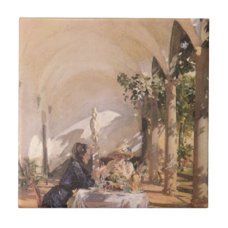 Breakfast in the Loggia by John Singer Sargent Tile