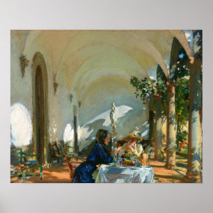 Breakfast in the Loggia, Sargent 1910 Poster