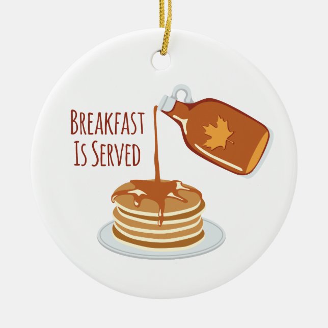 Breakfast Is Served Ceramic Tree Decoration (Front)