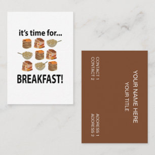 Breakfast Its Time For Breakfast Cafe Business Card