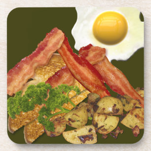 Breakfast Landscape Bacon Eggs Coaster