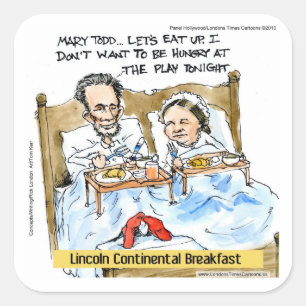 Breakfast Lincoln Funny Gifts, Tees, & Cards Square Sticker