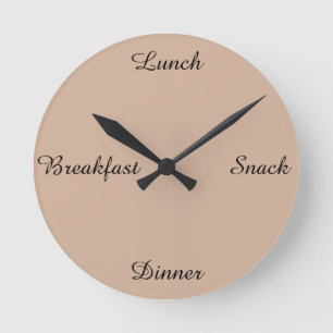 ~Breakfast lunch snack dinner~ WALLCLOCK. Round Clock