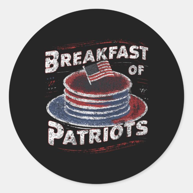 Breakfast Of Patriots Pancake American Cake 4th Of Classic Round Sticker (Front)
