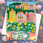 Breakfast on the Terrace Whimsical City Painting  Postcard<br><div class="desc">Perfect cute card for a fun custom note! Hand made art for you! Perfect card to send as hello, thank you, thinking of you, congratulations on engagement and more! FULLY CUSTOMIZABLE! Click "edit using design tool" to add text to the back if you prefer. You can also change the paper...</div>