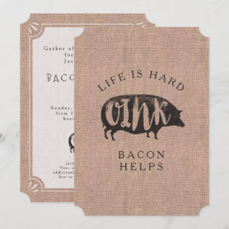 Breakfast or Brunch Picnic Party for Bacon Lovers Invitation