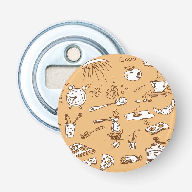 Breakfast Pattern 2 Bottle Opener (Front)