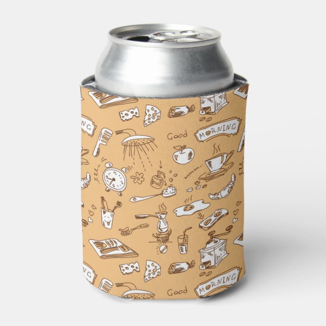 Breakfast Pattern 2 Can Cooler (Can Front)