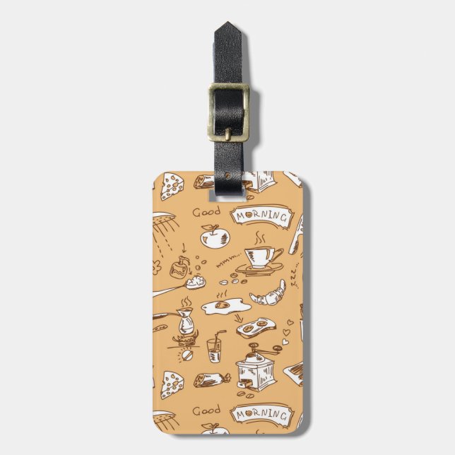 Breakfast Pattern 2 Luggage Tag (Front Vertical)
