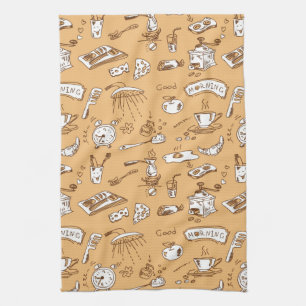 Breakfast Pattern 2 Tea Towel