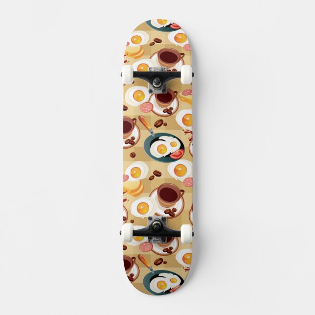 Breakfast Pattern 3 Skateboard (Front)