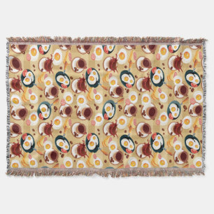 Breakfast Pattern 3 Throw Blanket