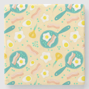 Breakfast Pattern Stone Coaster