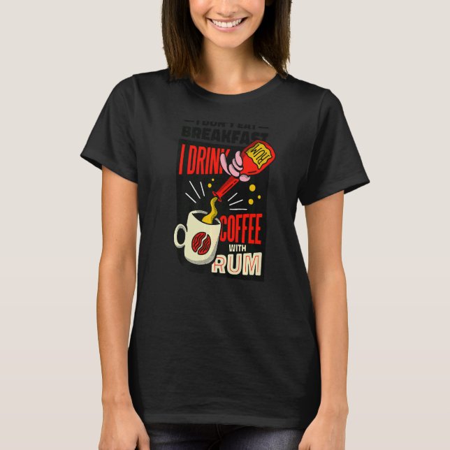 Breakfast Quote Coffee  Nightdress Sleep T-Shirt (Front)