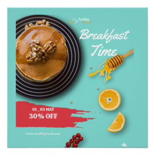 Breakfast Sale, Coffee Shop Breakfast Menu Poster
