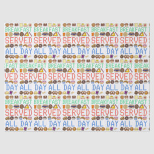 Breakfast Served All Day Neon Diner Sign Foodie Tissue Paper
