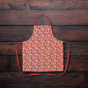 Breakfast smoothies and fruits red apron