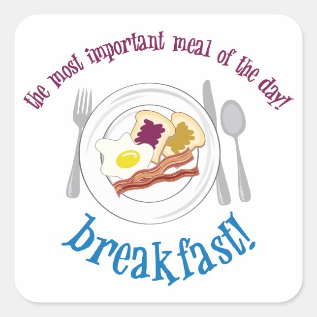 Breakfast! Square Sticker (Front)