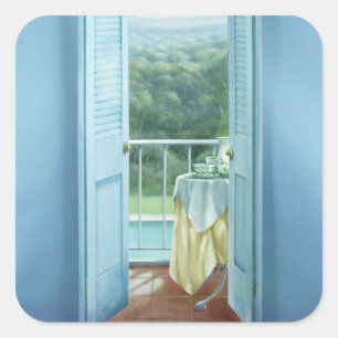 Breakfast St. Maxime 1984 Square Sticker