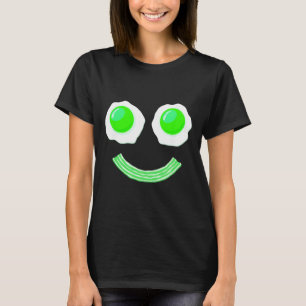 Breakfast St. Patricks Day Funny Eggs Smile Green T-Shirt
