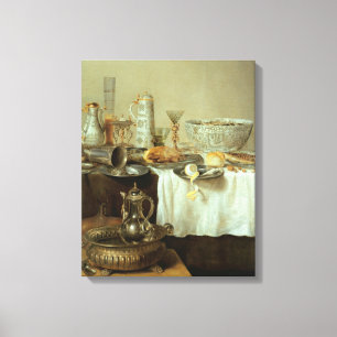 Breakfast Still Life, 1638 Canvas Print