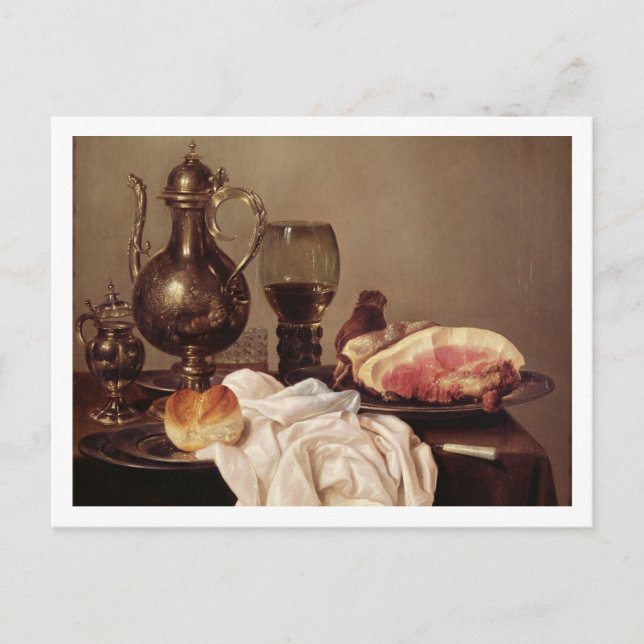 Breakfast Still Life (oil on panel) Postcard (Front)