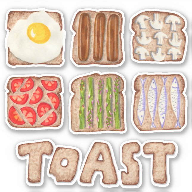 Breakfast Toast Custom-Cut Sticker (Front)