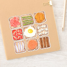 Breakfast Toast Slices Custom-Cut Sticker