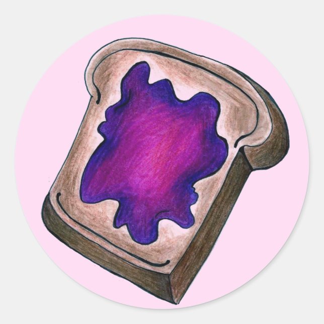 Breakfast Toast w/ Grape Jam Jelly Stickers (Front)