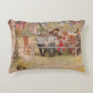 Breakfast Under the Big Birch by Carl Larsson Decorative Cushion