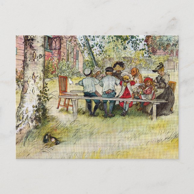 Breakfast under the Big Birch by Carl Larsson Postcard (Front)