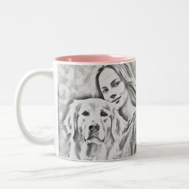 Breakfast Wine Funny Cute Trendy Quote  Two-Tone Coffee Mug (Left)