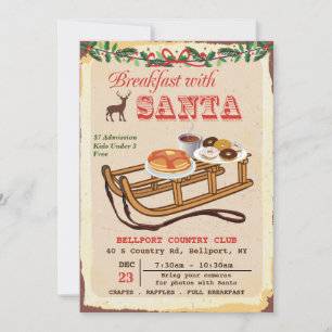 Breakfast with Santa Christmas Party Invitation
