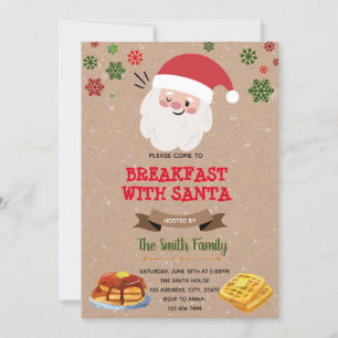 Breakfast with Santa party invitation