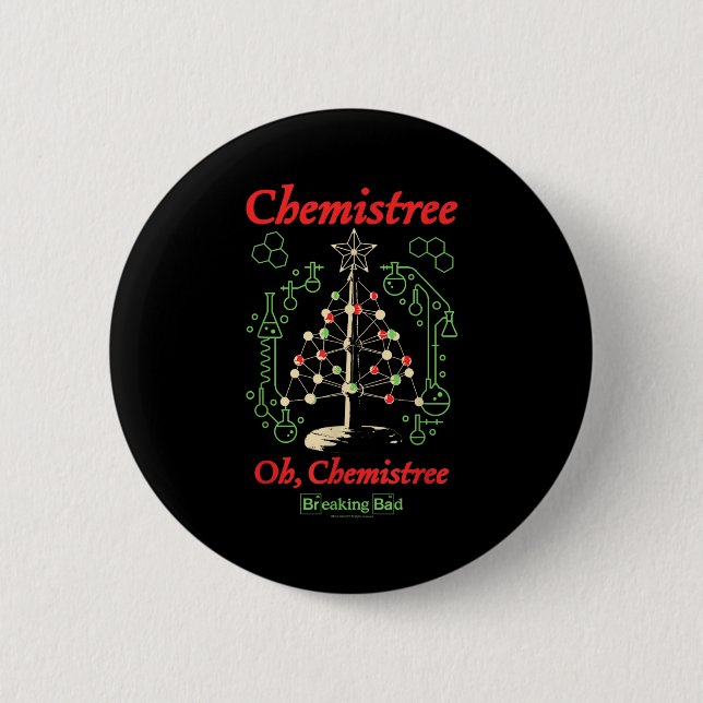 Breaking Bad Oh Chemistree Funny Christmas Science 6 Cm Round Badge (Front)