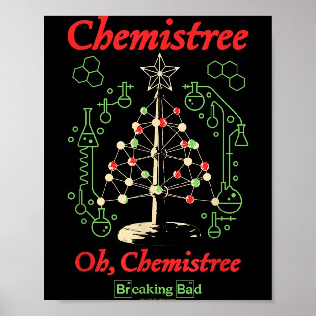 Breaking Bad Oh Chemistree Funny Christmas Science Poster (Front)