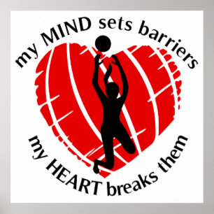 Breaking Barriers Girls Volleyball Poster