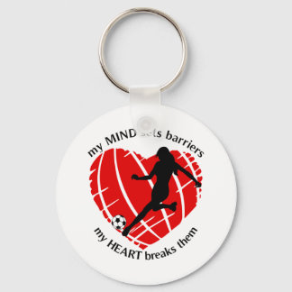 Breaking Barriers Lady Soccer Keychain