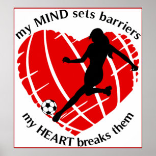 Breaking Barriers Lady Soccer Poster