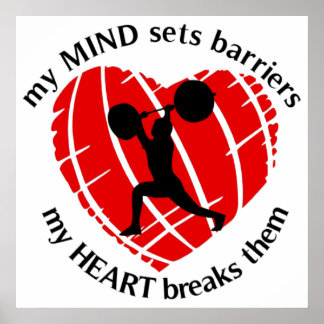 Breaking Barriers Weightlifting Poster