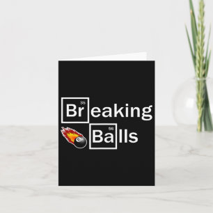 Breaking Billiard Player Pool Snooker 8 Ball Funny Card