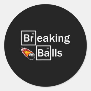 Breaking Billiard Player Pool Snooker 8 Ball Funny Classic Round Sticker