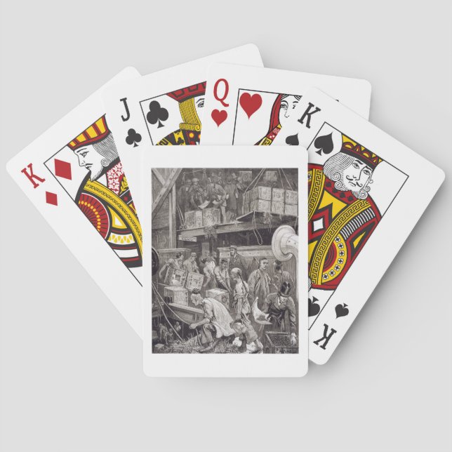 Breaking Bulk on Board a Tea Ship in the London Do Playing Cards (Back)