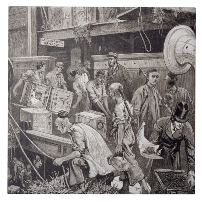 Breaking Bulk on Board a Tea Ship in the London Do Tile (Front)