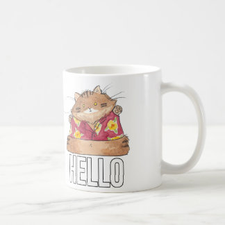 Breaking Cat News Backyard Cat mug