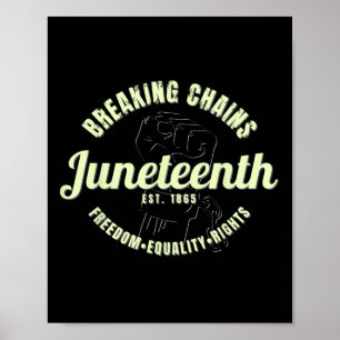 Breaking Chains Established 1865 Juneteenth Black Poster