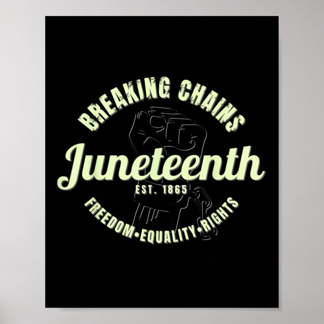 Breaking Chains Established 1865 Juneteenth Black  Poster (Front)