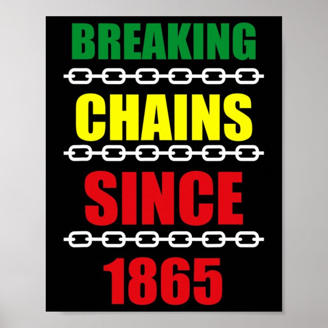 Breaking Chains Since 1865 Juneteenth Black Power  Poster (Front)