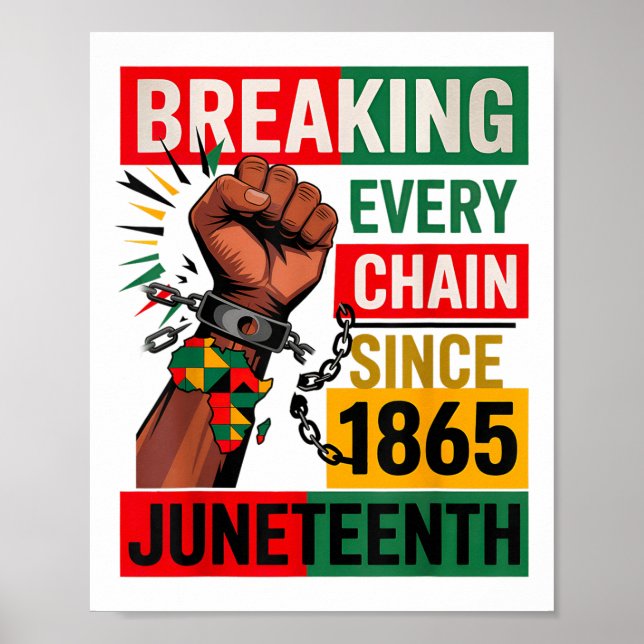 Breaking Every Chain Since 1865 Juneteenth Black H Poster (Front)