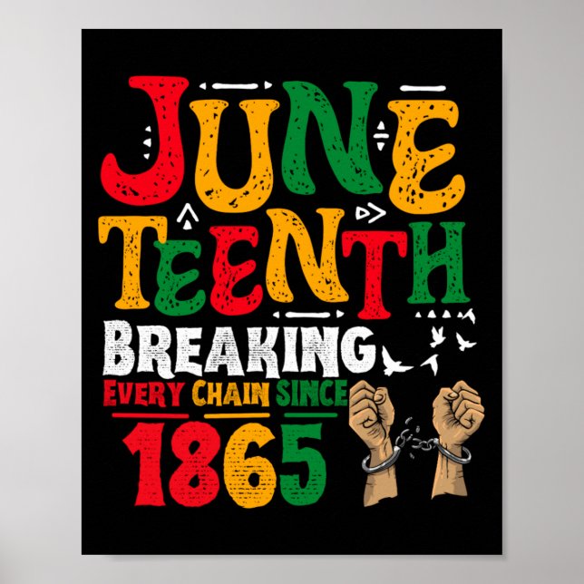 breaking every chain since 1865 juneteenth black w poster (Front)